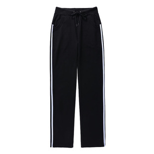 春夏季单层女士长裤运动裤弹力棉卫裤直筒显瘦三条杠学生休闲