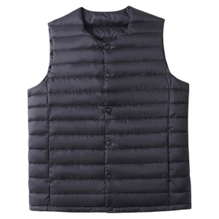 雅鹿官方新款轻薄男士羽绒内胆马甲背心防寒服保暖无袖排骨成品
