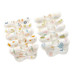 婴儿围嘴秋冬纯棉a类新生幼儿男宝宝专用口水巾防水花瓣围脖围兜