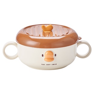 可爱316不锈钢饭盒学生宿舍带盖手柄大容量泡面碗儿童保温便当盒