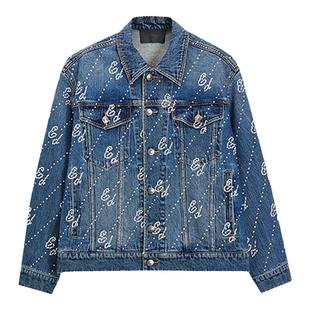 Ed Hardy埃德哈迪秋季新款落肩宽松烫珍珠女士牛仔夹克衫外套