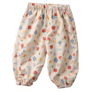 2025秋冬新款纯棉裤子女宝宝灯笼裤全棉长裤男童加厚洋气大屁屁裤