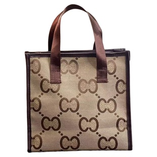 洋气字母女士手提包化妆品收纳包便携旅行外出上班带饭盒包手拎袋