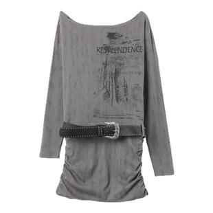 西町村屋设计感辣妹连衣裙女春季新款复古长袖修身裙子XAAA10556