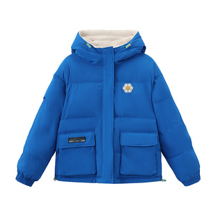 【限时75折】wigglewiggle26年笑脸花时尚加厚双面穿连帽棉服外套