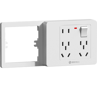 86型扩展式插座面板拓展多功能转换器超薄明装厨房多孔带开关排插