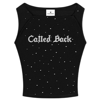 CalledBack烫钻背心女无袖