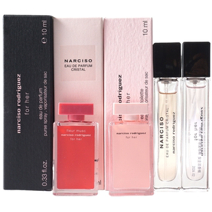 纳西素香水forher粉影深邃玫瑰黑粉白瓶晶澈恒久精纯麝香中样10ML