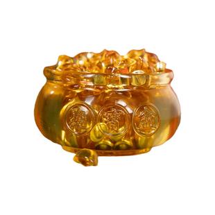 朱炳仁铜日富一日聚宝盆桌面装饰玄学小摆件开业礼物玄关乔迁送礼