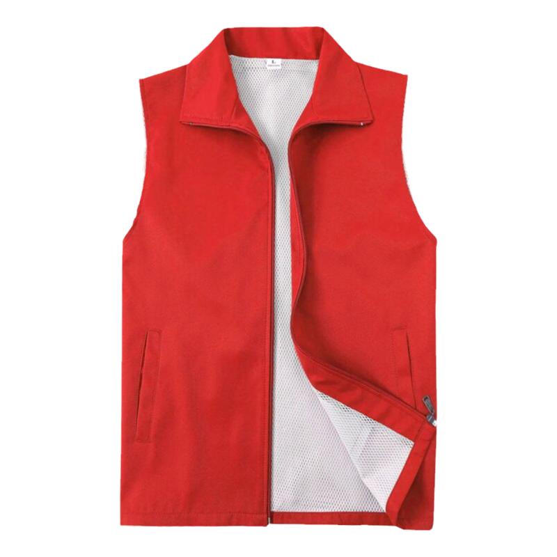 志愿者马甲工作服定制党员义工红马夹超市广告活动背心印字订logo