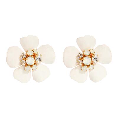 高定山茶花耳环法国进口纯手工