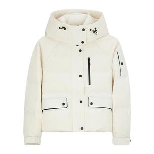 Mind Bridge2025年冬时尚短款鸭绒服保暖外套女士工装连帽羽绒服