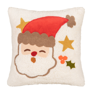 圣诞老人手工刺绣抱枕圣诞树北欧风沙发靠枕靠垫床头靠背新年礼物