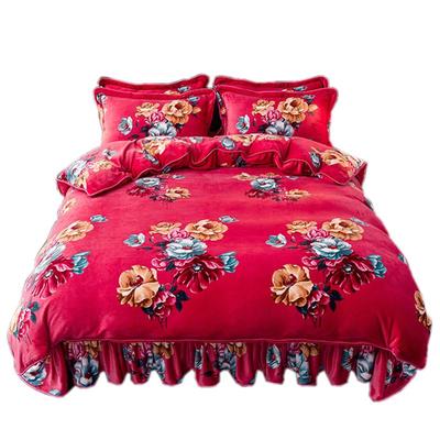 冬季加厚保暖牛奶绒金貂绒四件套