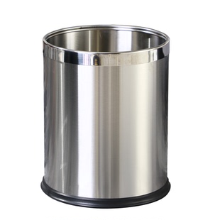 商用不锈钢垃圾桶家用酒店办公室厨房卫生间客房双层无盖定制logo