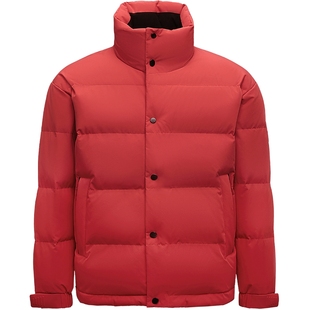 HLA/海澜之家马年贺岁大红色本命年羽绒服25秋冬新立领大码外套男