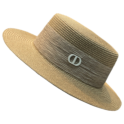 法式平顶海边草帽女夏季防紫外线