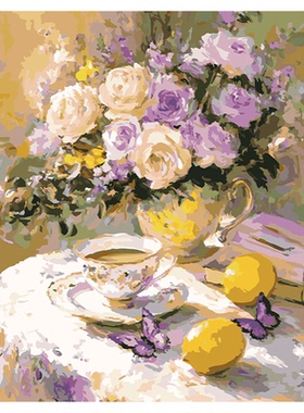 数字油画diy手绘填充手工手绘画画填色肌理画涂色油彩画 悠悠假日