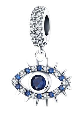 一件代发跨境亚马逊热销 魔眼系列蓝眼睛蒂玛 铜镀银珠子