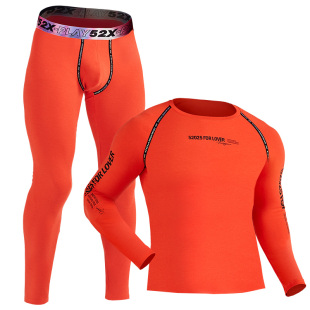 52025男士加绒加厚可外穿运动幻彩保暖内衣男秋衣秋裤时尚澳棉冬