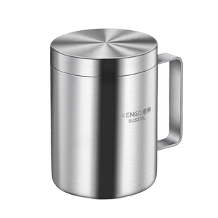 铿锵316L不锈钢儿童水杯带盖家用食品级防烫幼儿园专用杯子马克杯