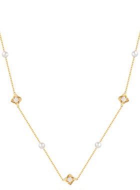 一撇一捺YPYN暗香疏影项链女14K金莫桑钻锁骨链轻奢时尚商场同款