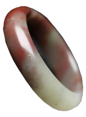 天然名族女玉石鸡血玉手镯带证书