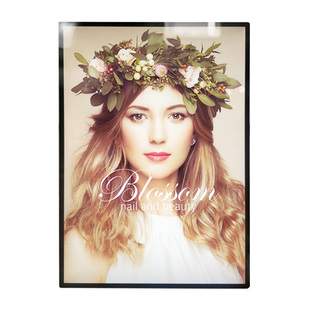 钢化玻璃led抽画超薄灯箱发光广告牌 海报插画菜品展示牌挂墙式