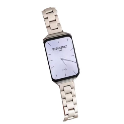 适用小米手环10pro手表表带9Pro腕带细款8pro三珠钢带红米redmiwatch6/5/4金属运动替换带男女生透气黑色银色