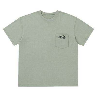 Makemore叠口袋刺绣logo情侣短袖