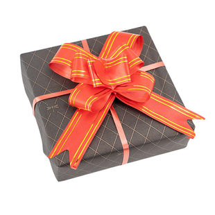 5公分金边大号粉色手拉花黑色白色抽花蝴蝶结彩带婚车装饰包装纸