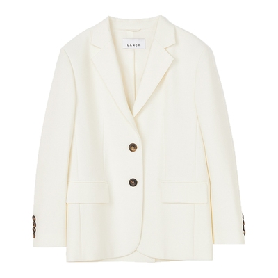 LANCY/朗姿2025冬新款气质高级羊毛西装外套女秋白色通勤职业西服