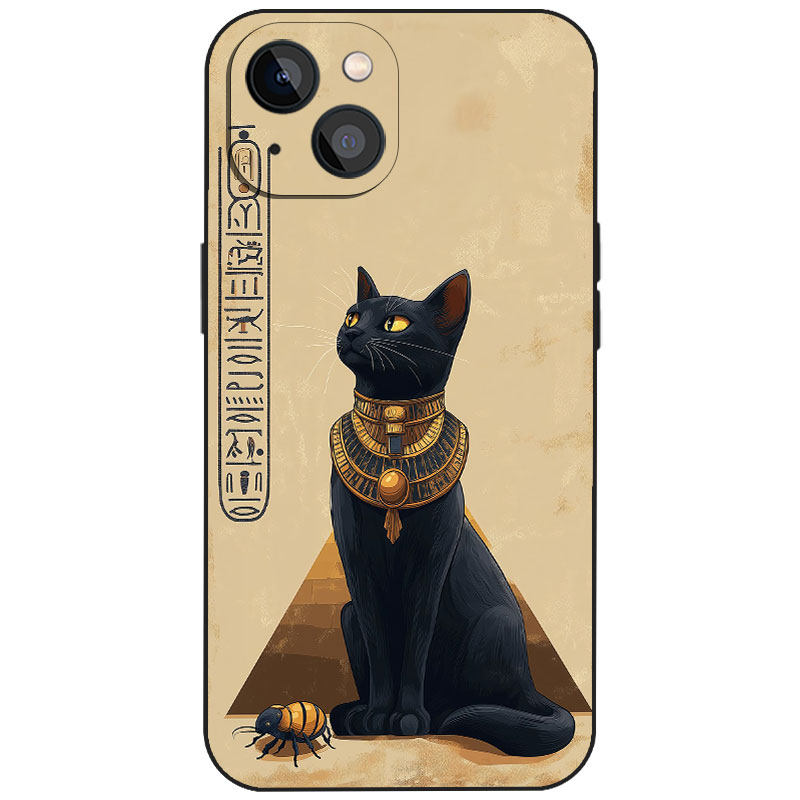 埃及文化黑猫防摔手机壳适用苹果