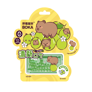 呼嘎啵咔卡皮巴拉清新口气爆珠糖接吻糖口香爆丸糖果啵啵珠薄荷糖