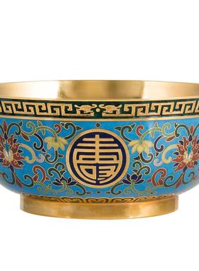 中外珐琅美术馆紫铜景泰蓝金碗