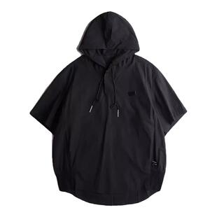 AOGZ连帽短袖t恤女生2025新款夏季时尚洋气上衣薄款帽衫工装半袖