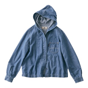 春季新品 桑妮库拉/Sunny clouds 女式纯棉轻薄牛仔连帽衬衫