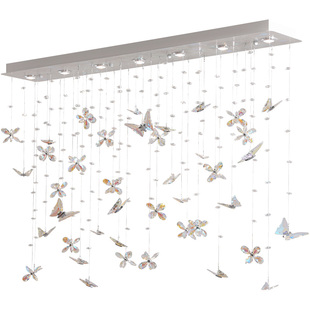 设计师款蝶恋花餐厅水晶吊灯现代轻奢大气创意艺术灯饭厅吧台吊灯