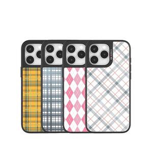 CASEBANGx艺术家PARALLEL联名格纹系列出镜壳一体式磁吸手机壳适用于iPhone16/15/14/13/Plus/Pro/ProMax/16e