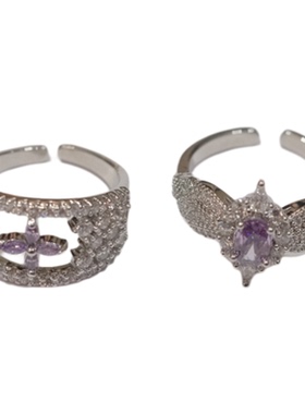 丁香冠冕复古精致银色镶钻戒指