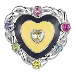 XTASTE USELESSOBJECTS 彩钻麻花边爱心胸针明星同款原创高级感