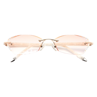 钻石切边无框老花镜女高清防蓝光防辐射超轻防眼疲劳时尚老光眼镜