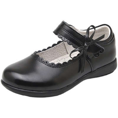 真皮春秋儿童软底白色公主鞋