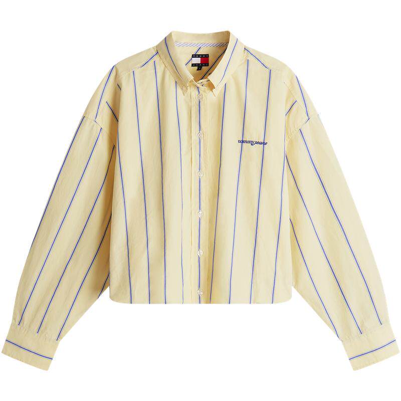 Tommy女装府绸刺绣宽松短款衬衫