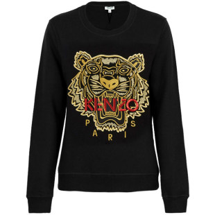 KENZO/高田贤三 【孤品】 女士全棉黑色虎头刺绣卫衣4X7 2SW705