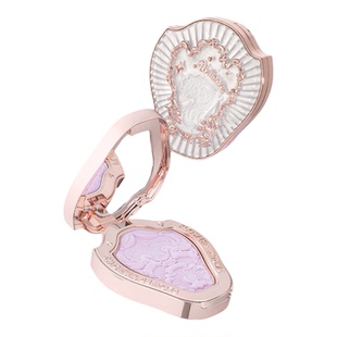 花知晓腮红独角兽系列浮雕膨胀紫哑光高光雪霜珍珠面中提亮蜜桃色