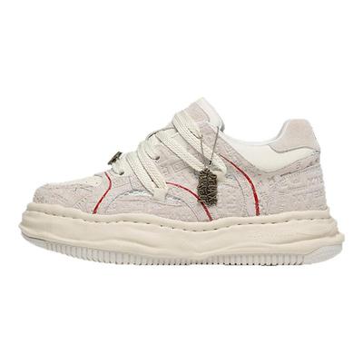 RELAXURSELF秋冬情侣潮鞋压花时尚运动休闲鞋百搭透气增高溶解鞋