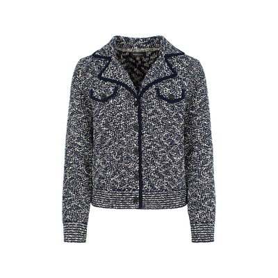 MARYLING西装领双口袋针织开衫