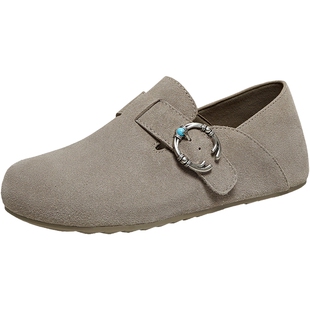 TATA他她女鞋2025新款加绒勃肯鞋内增高棉鞋毛毛休闲鞋子CUG01CM5