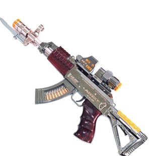 群奕达刺刀AK47声光玩具枪振动发光发声喷雾冲锋枪男孩3-5岁6手枪